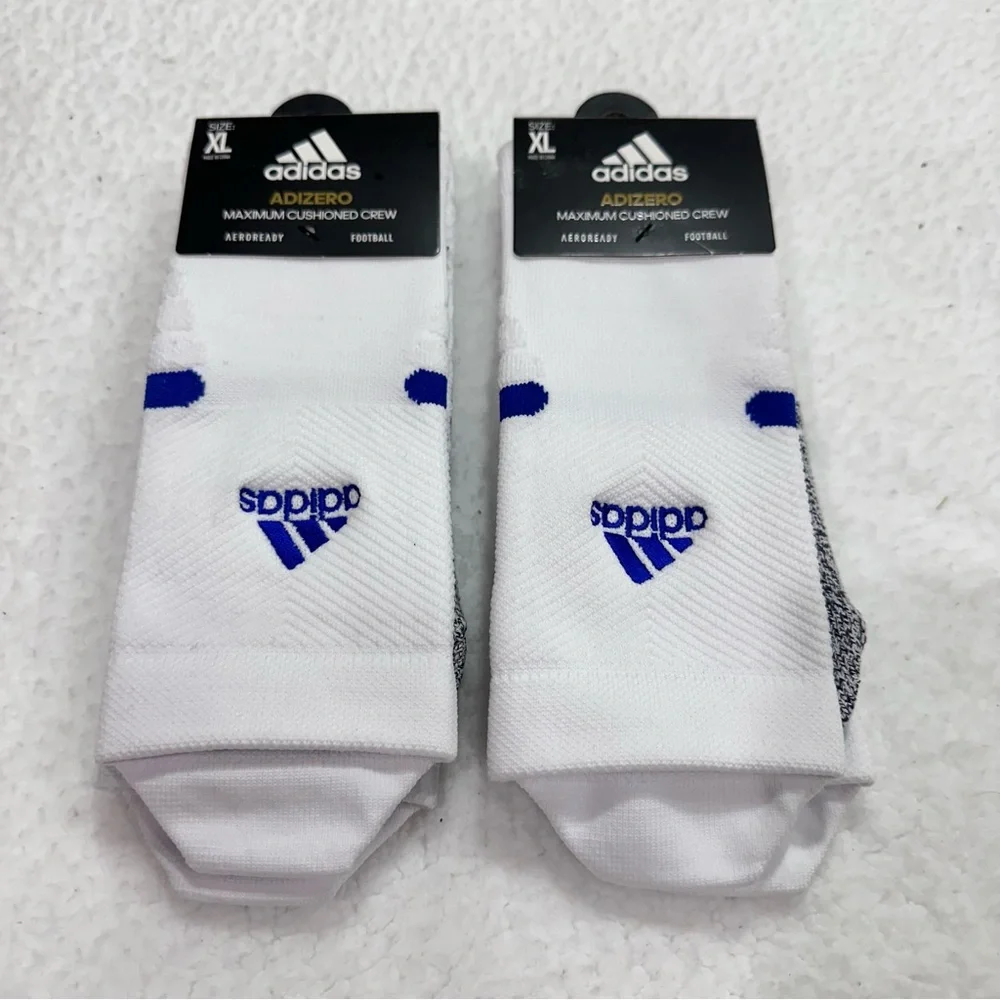 White Adidas Adizero Socks XL